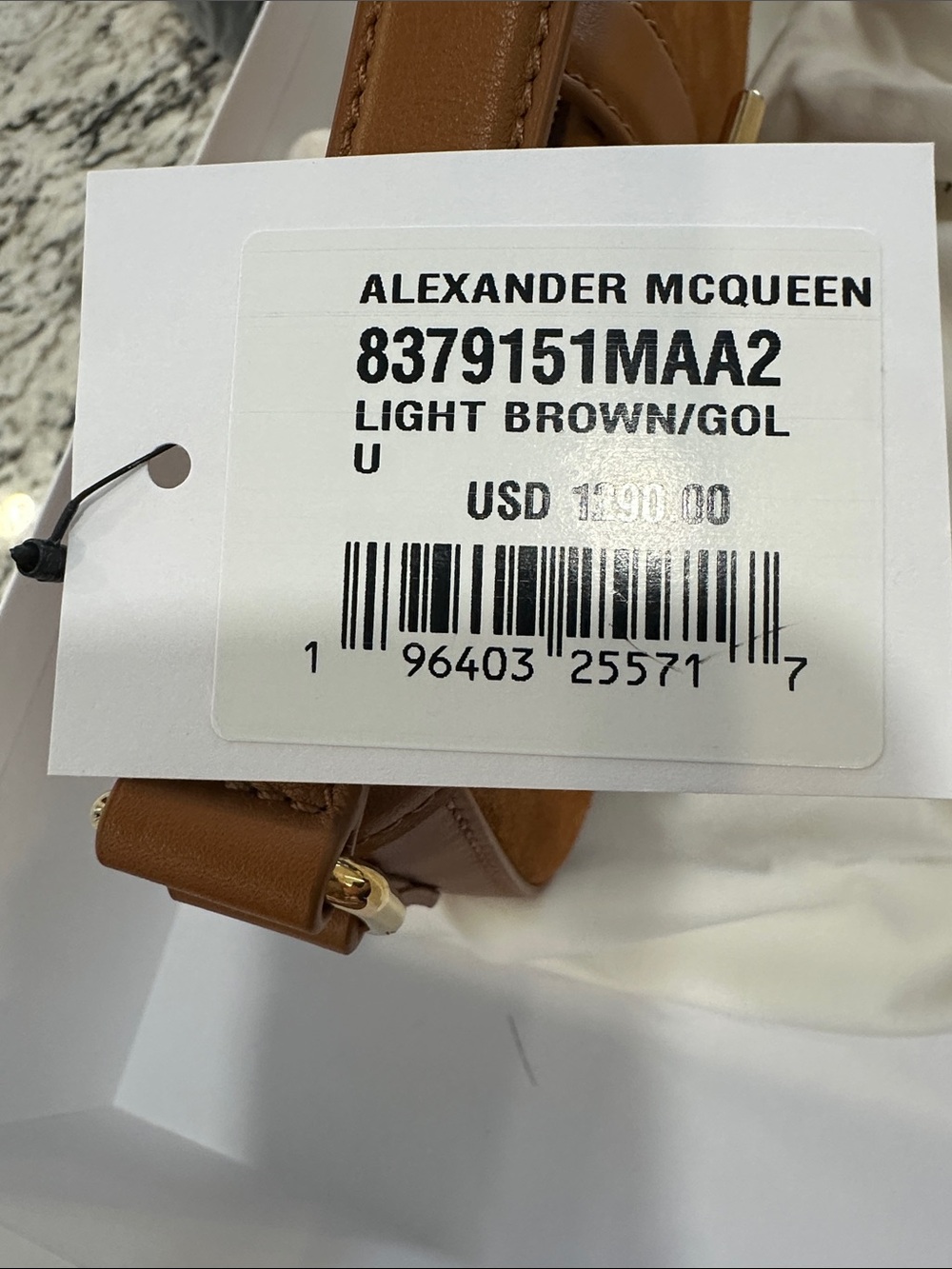 NEW ALEXANDER MCQUEEN LIGHT BROWN SUEDE LEATHER MINI T-BAR BUCKLE SHOULDER BAG - Picture 6 of 8